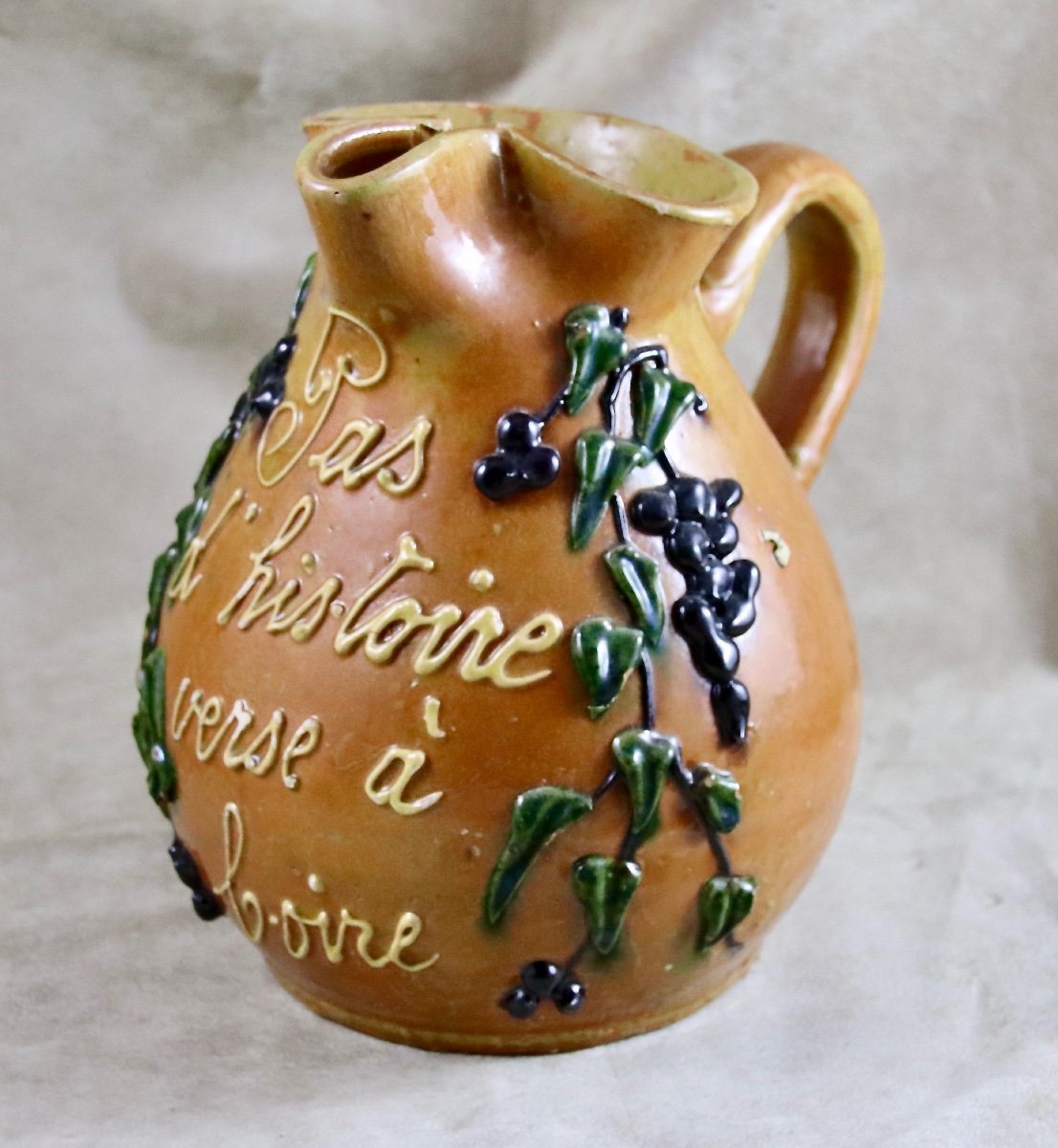 XIXth Century Folk Art Ceramic Pitcher-photo-6