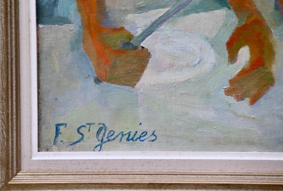 Peinture Personnages à Table De Francis Lassus Saint Genies -photo-4