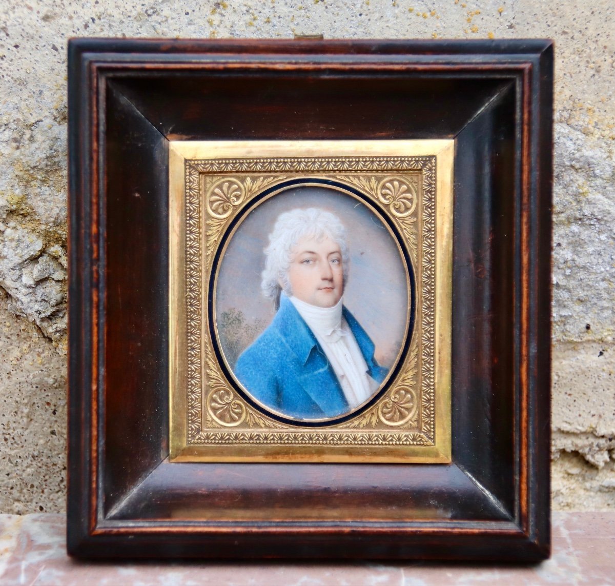 Miniature Of Man In Blue Jacket Early Nineteenth