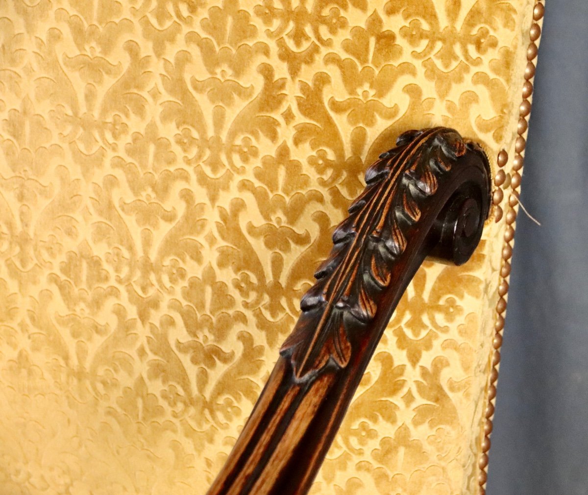 Pair Of Louis XIV Style Armchairs In Walnut-photo-8