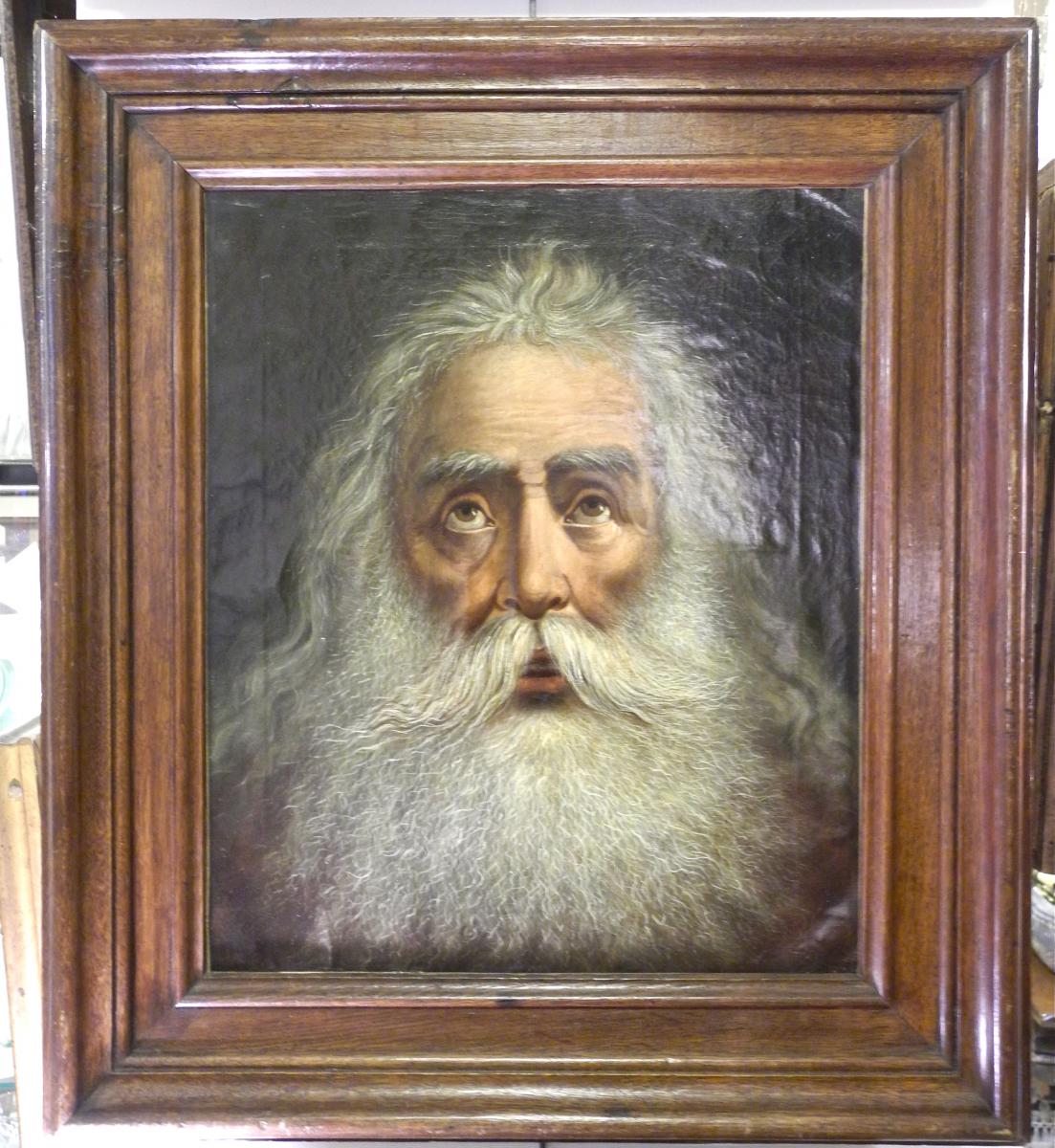 Peinture XVIIIème "portrait De Dieu Le Père"-photo-4