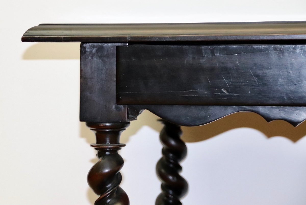Writing Table, Louis XIV Period In Ebony-photo-2