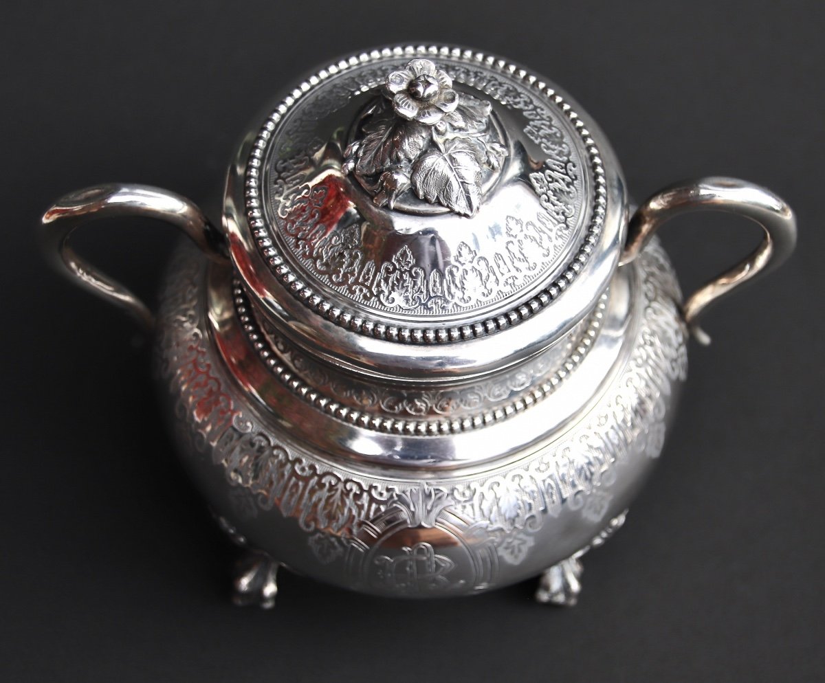 Nineteenth Sugar Bowl In Sterling Silver Goldsmith Doutre And Roussel-photo-3