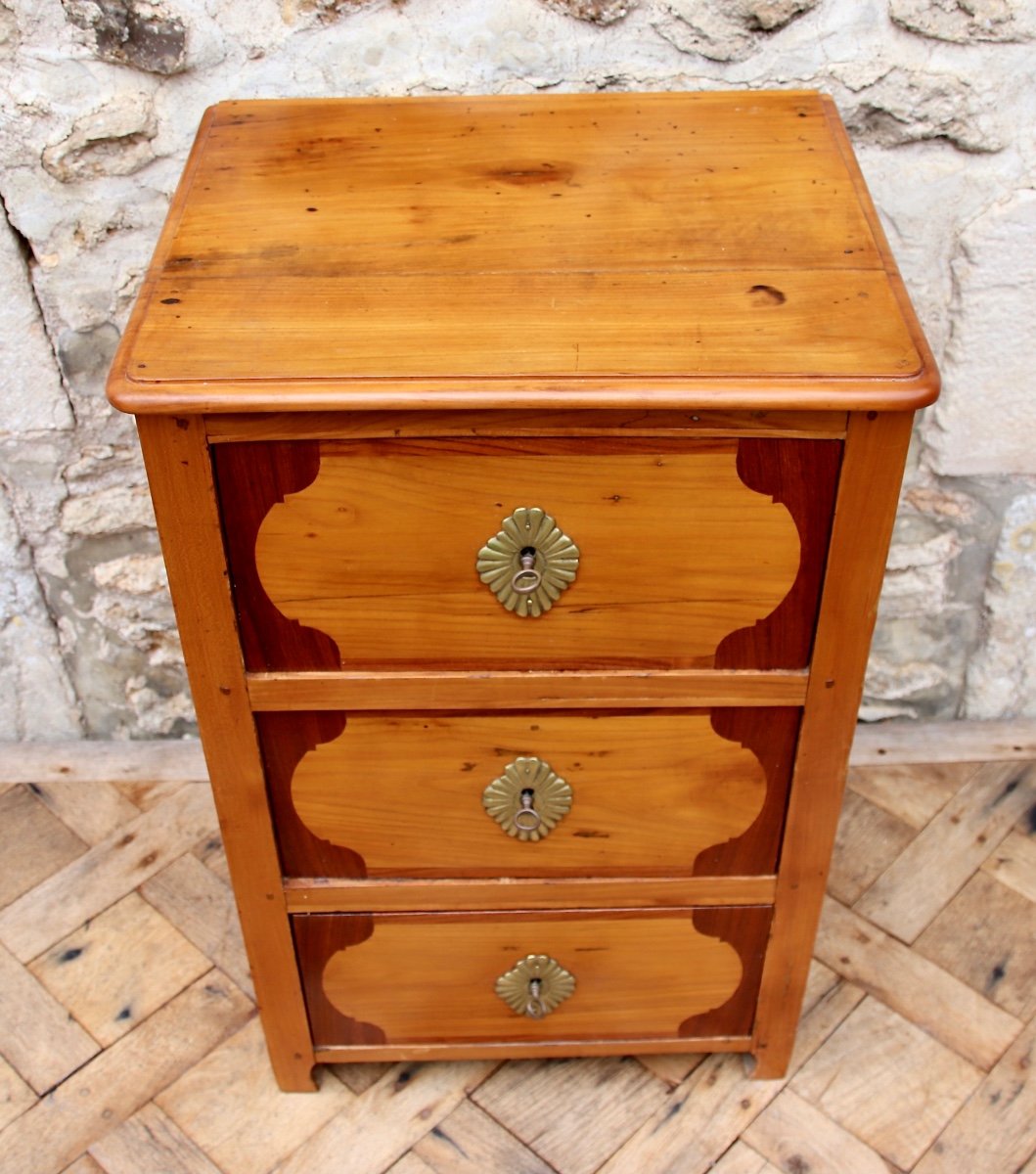 Commode Du Dauphiné En Merisier Et Palissandre d'époque XVIIIème -photo-2