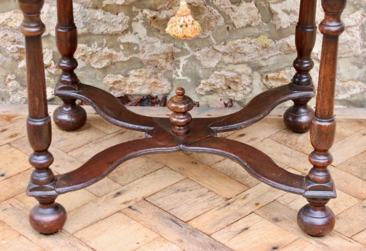 Writing Table 1 Drawer Louis XIV In Walnut-photo-4