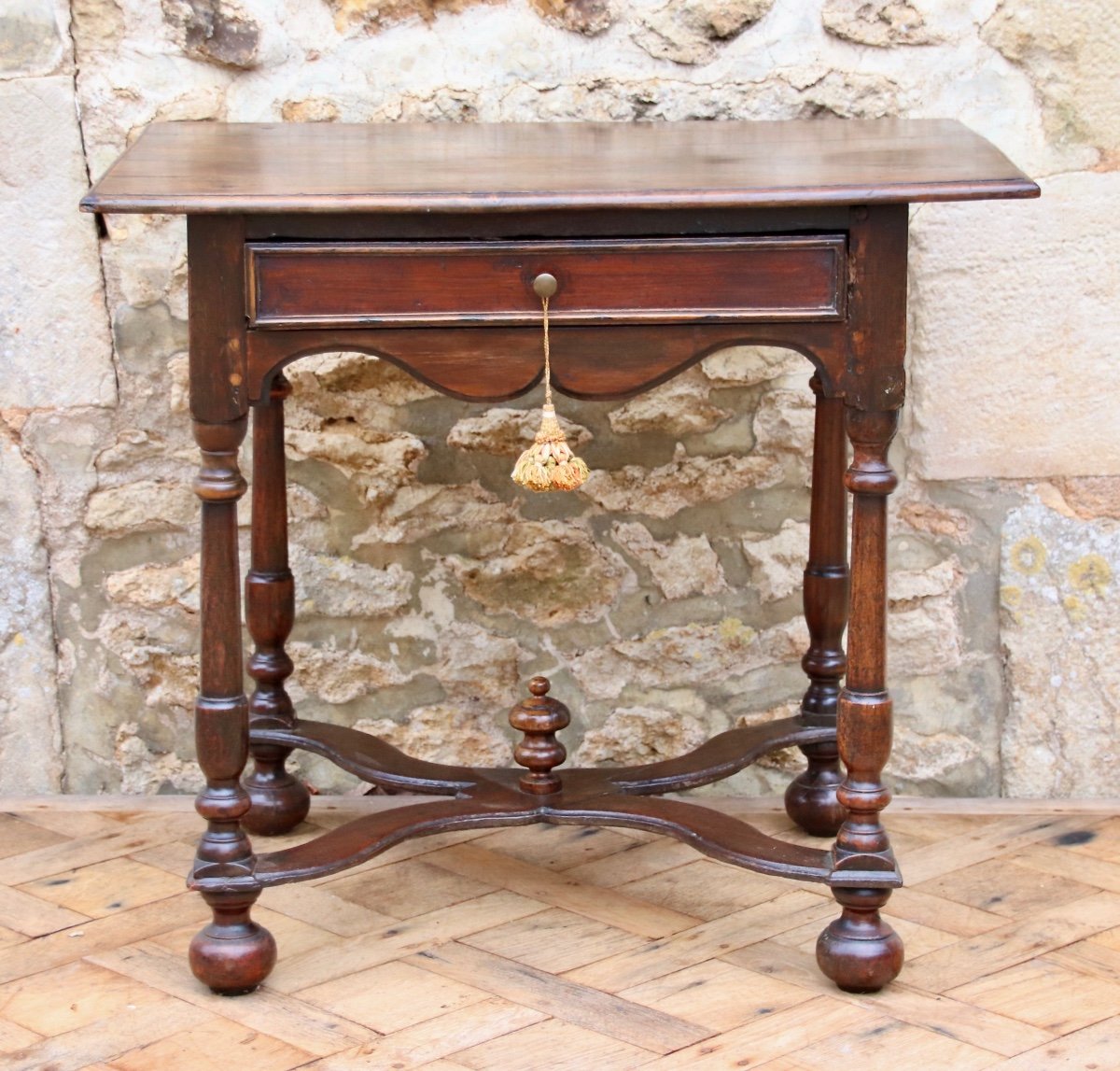 Writing Table 1 Drawer Louis XIV In Walnut