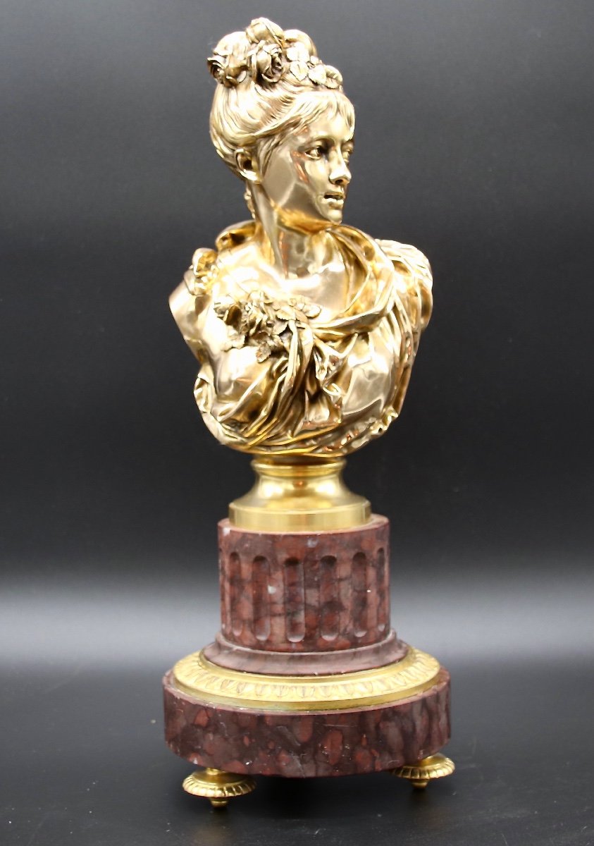 Paire De Bustes De Femme En Bronze XIXème De A. Carrier-belleuse -photo-3
