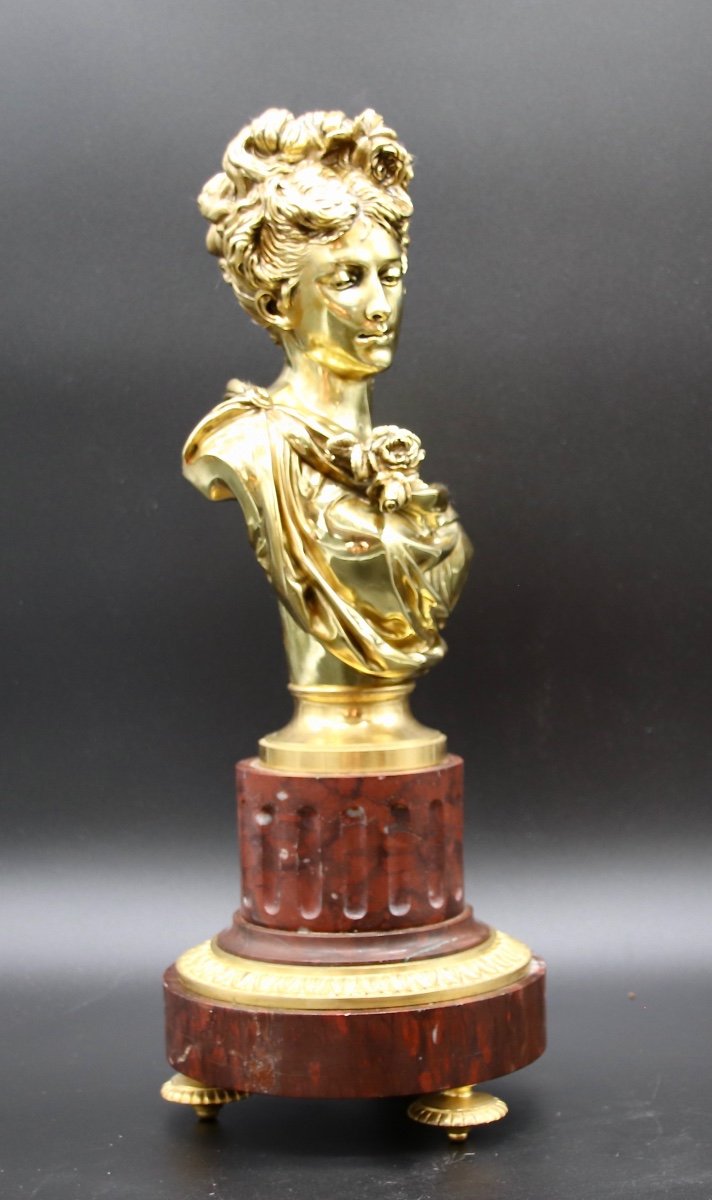 Paire De Bustes De Femme En Bronze XIXème De A. Carrier-belleuse -photo-4