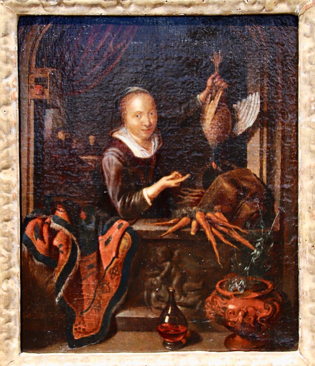 Dutch Painting End Of The 17th Century The Merchant-photo-2