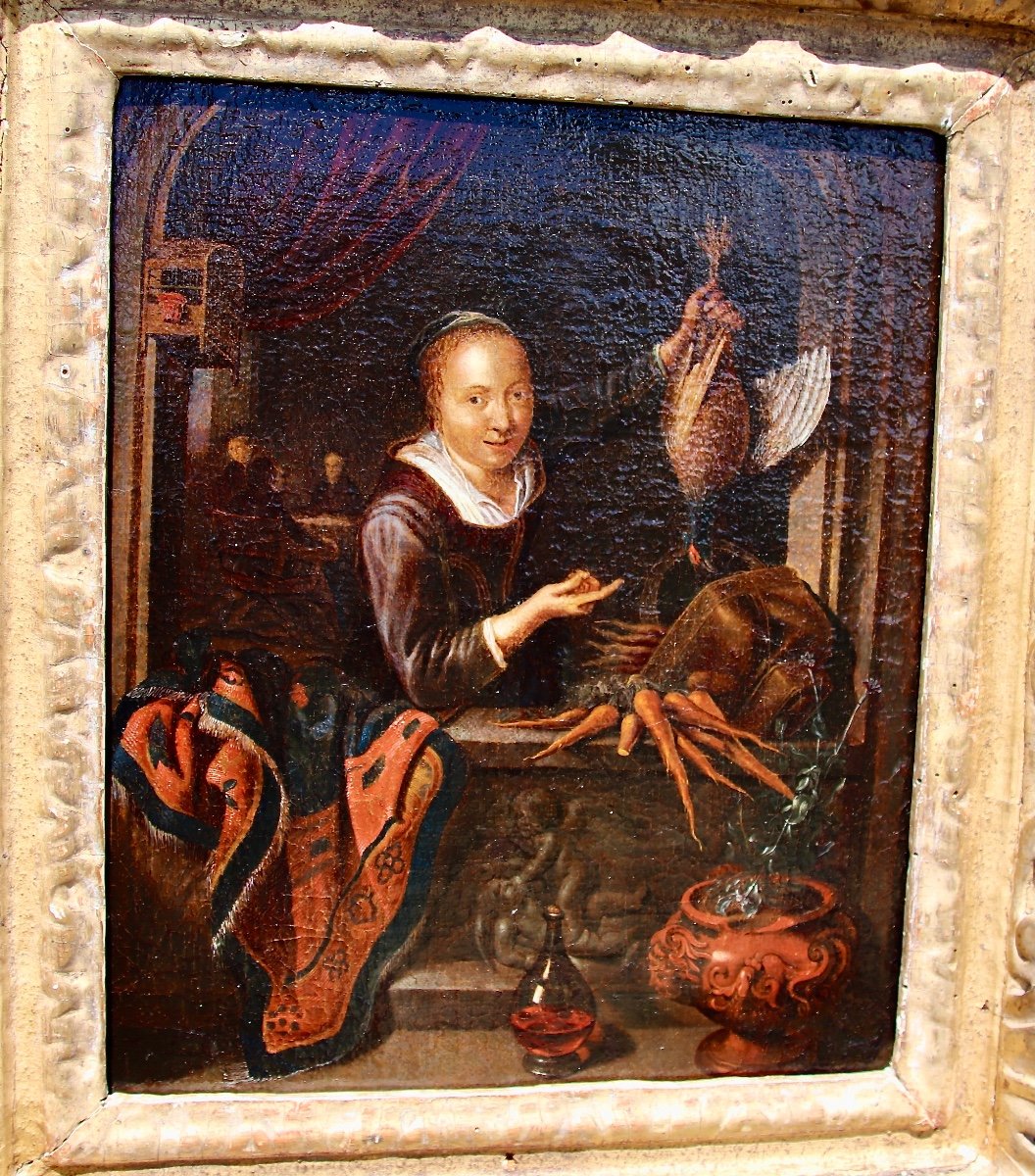 Dutch Painting End Of The 17th Century The Merchant-photo-1