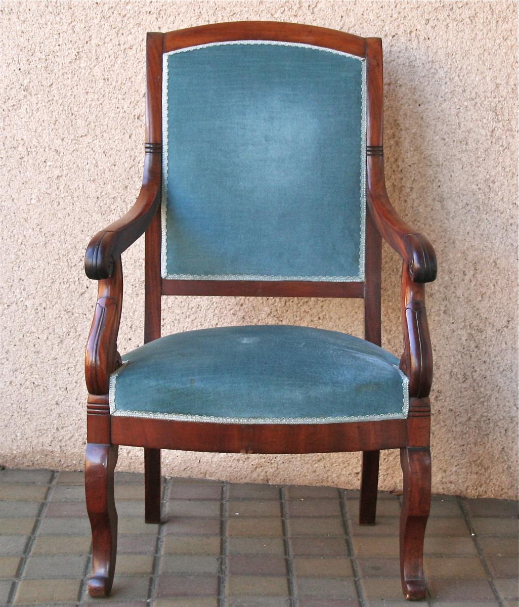 Restoration Pair Of Mahogany Armchairs-photo-2