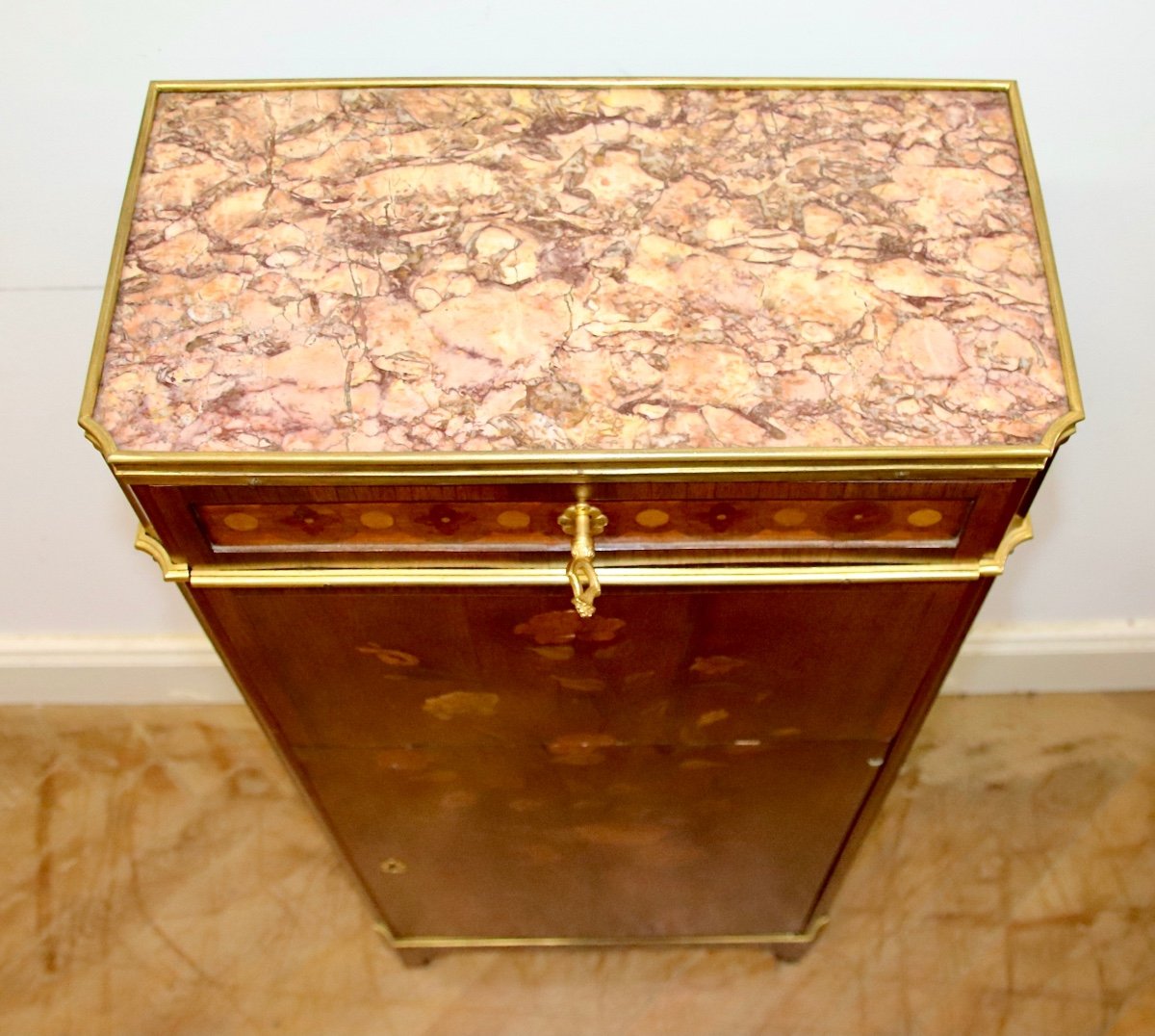 Secrétaire d'Enfant Marqueté d'époque XVIIIème Estampillé Gilbert-photo-6