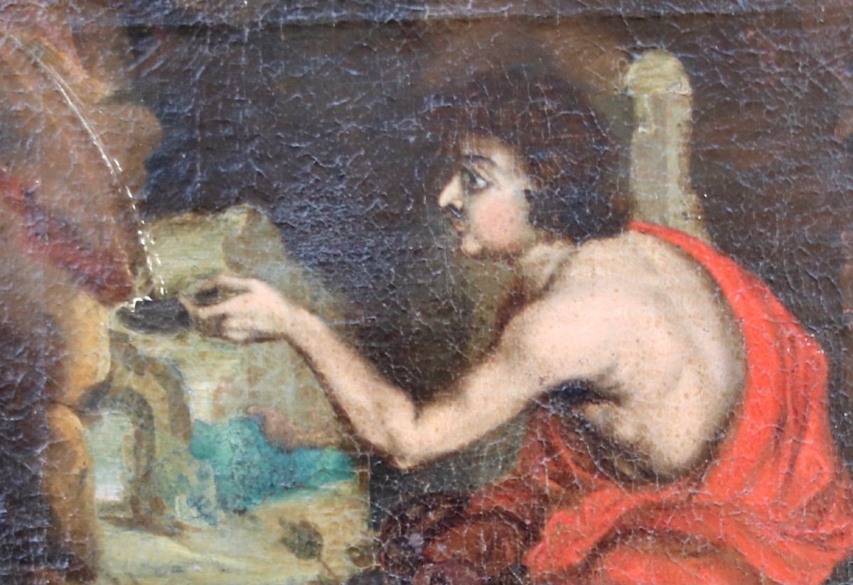 17th Century Painting Of Saint John The Baptist At La Fontaine-photo-1