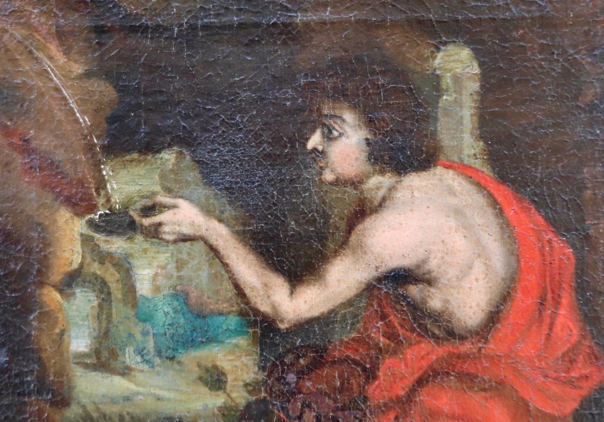 17th Century Painting Of Saint John The Baptist At La Fontaine-photo-6