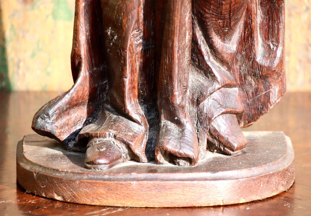 Virgin And Child In Oak, 18th Century-photo-4