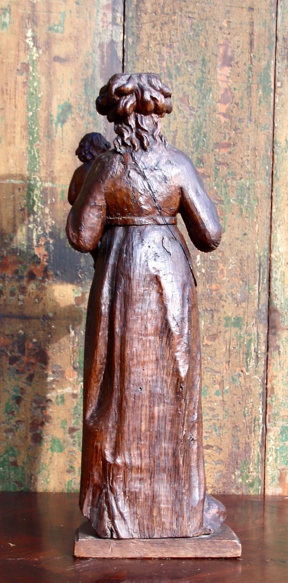 Virgin And Child In Oak, 18th Century-photo-4