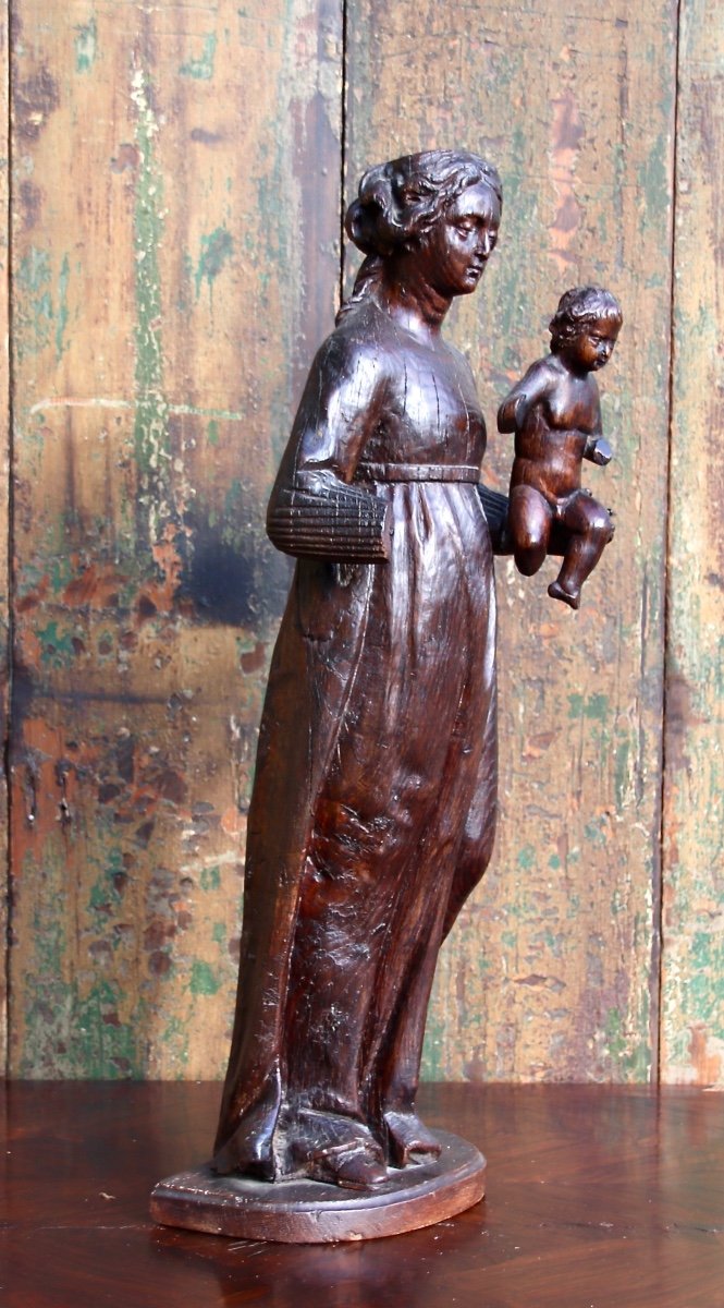 Virgin And Child In Oak, 18th Century-photo-5