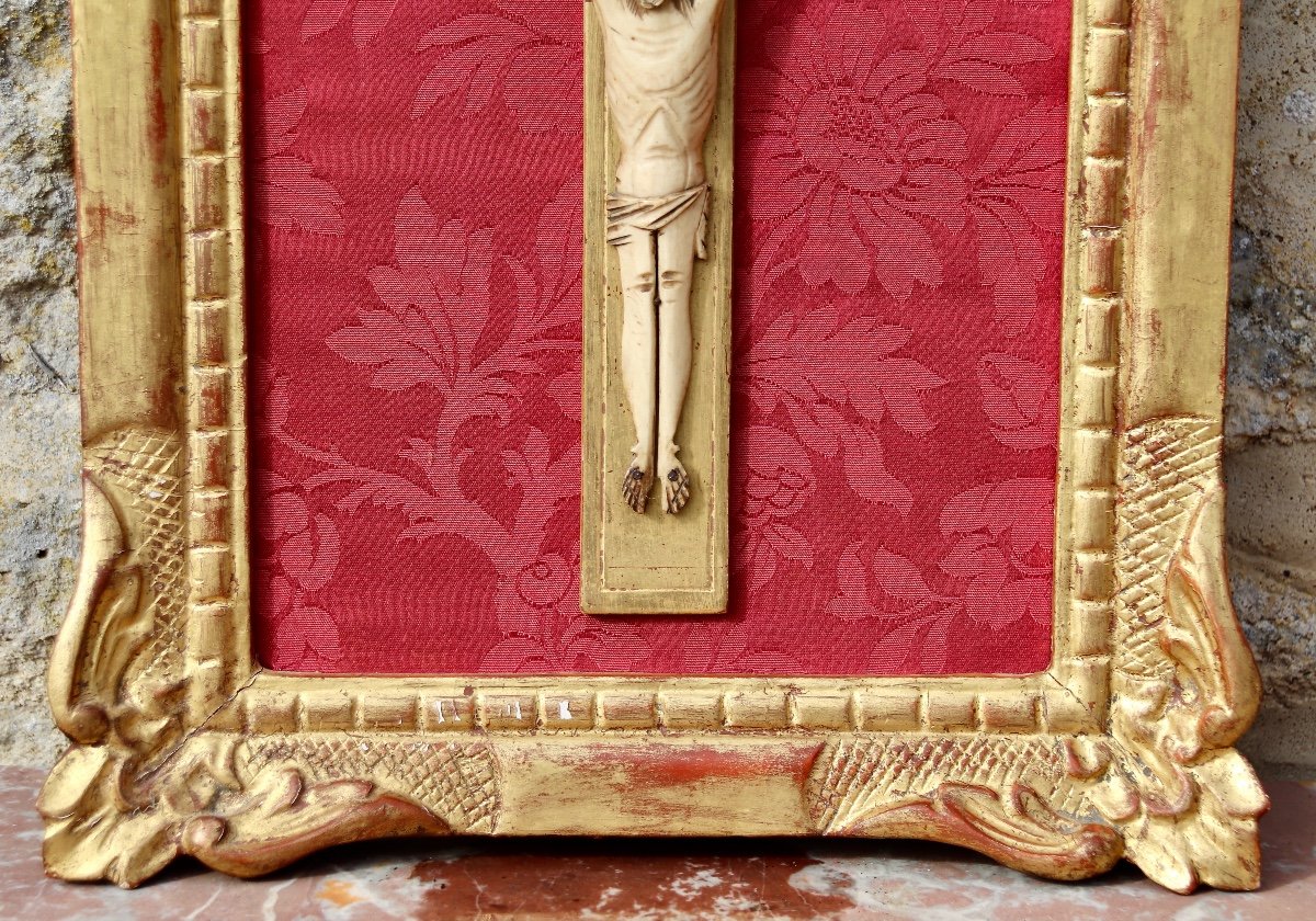 Christ En Os Et Cadre Doré XIXème-photo-3