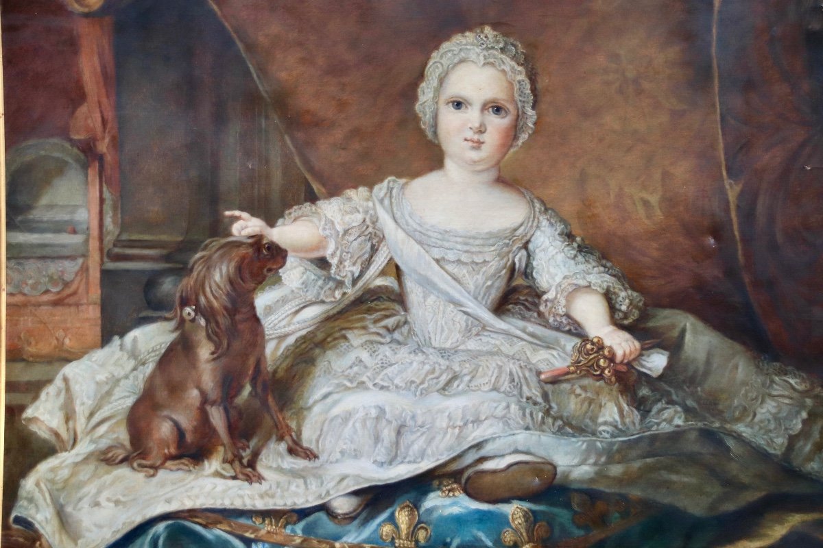 XIXth Painting Portrait Of Princess Zéphirine Copy By Jean-marc Nattier-photo-4