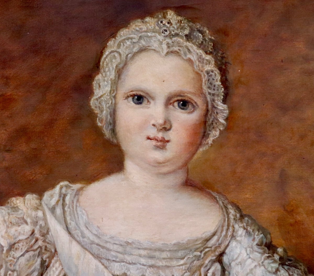 XIXth Painting Portrait Of Princess Zéphirine Copy By Jean-marc Nattier-photo-1