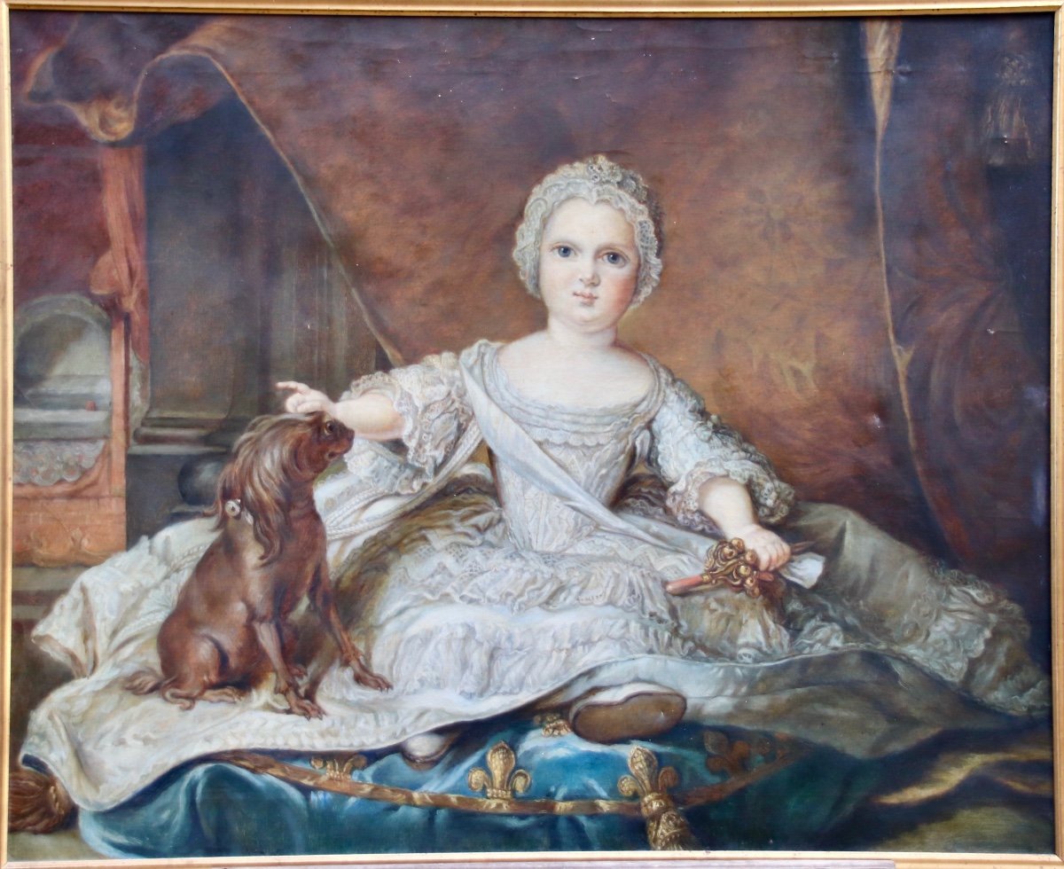XIXth Painting Portrait Of Princess Zéphirine Copy By Jean-marc Nattier-photo-3