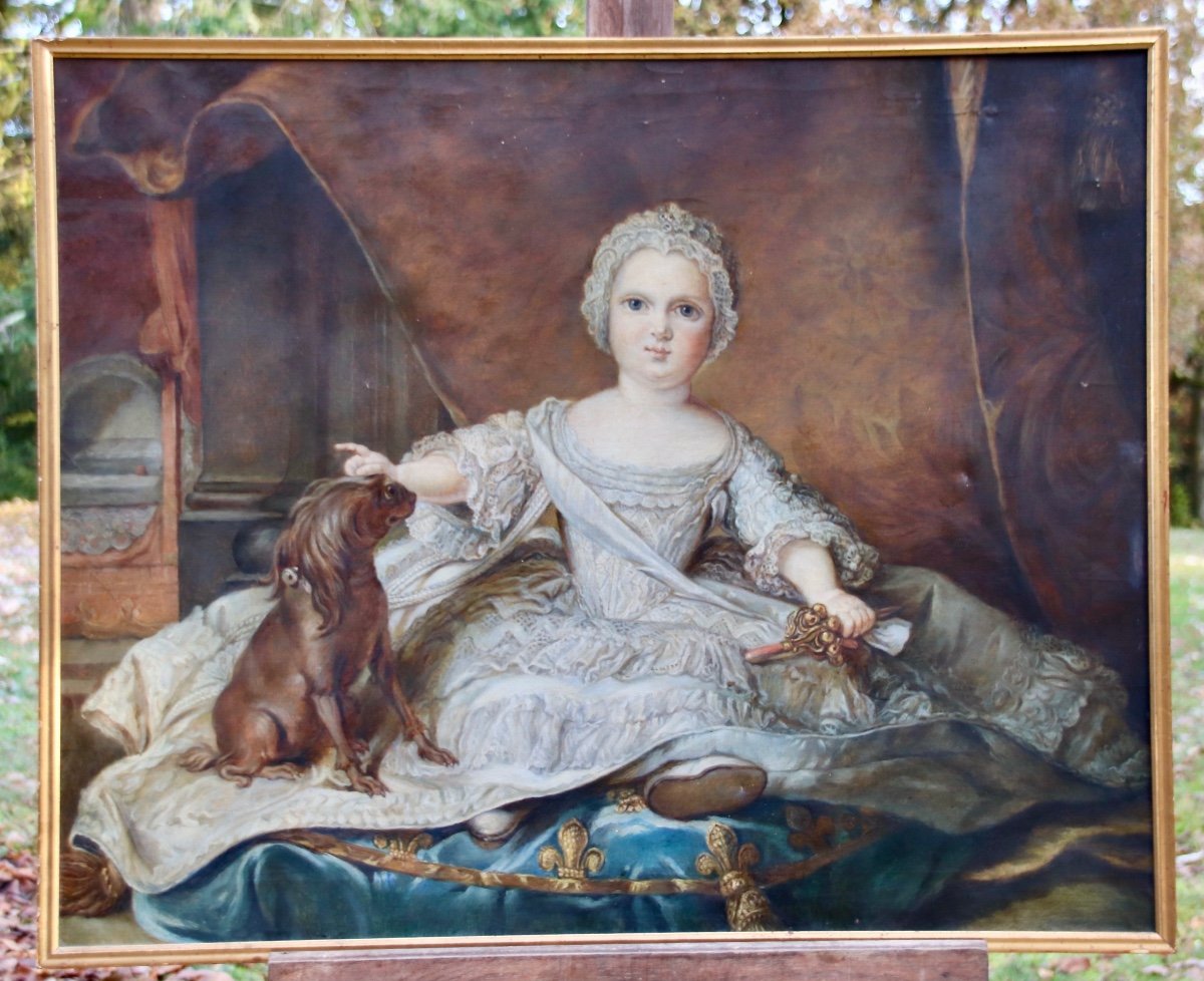 XIXth Painting Portrait Of Princess Zéphirine Copy By Jean-marc Nattier