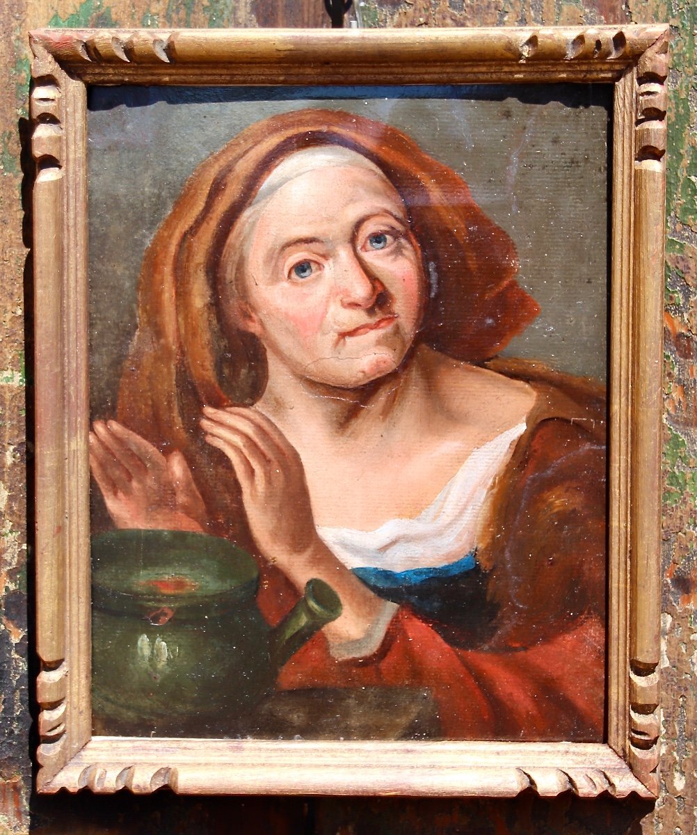 Portrait XIXème Femme à La Cruche-photo-3