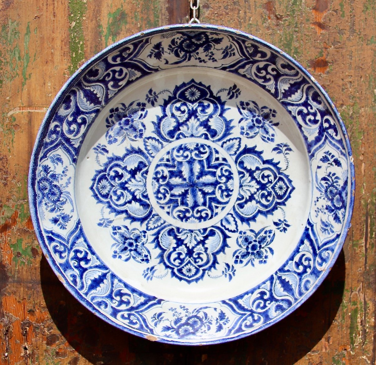 Large 18th Century Dish In Rouen Earthenware-photo-1