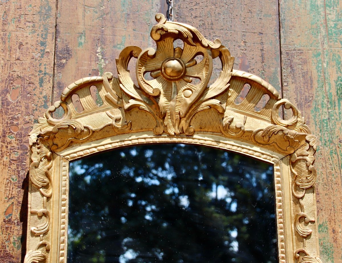 Miroir En Bois Doré d'époque Régence -photo-2