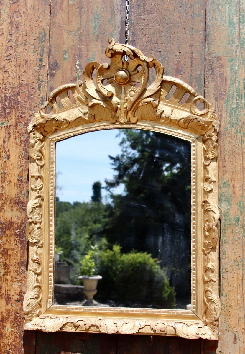 Miroir En Bois Doré d'époque Régence -photo-4