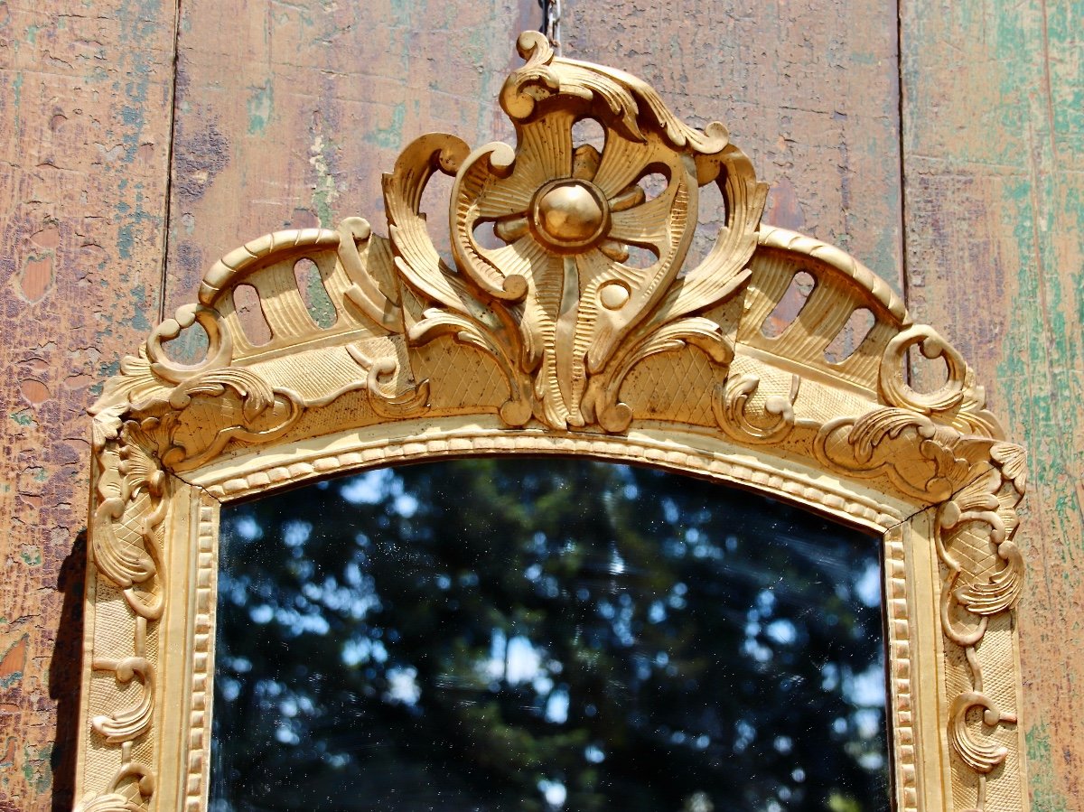 Miroir En Bois Doré d'époque Régence -photo-1