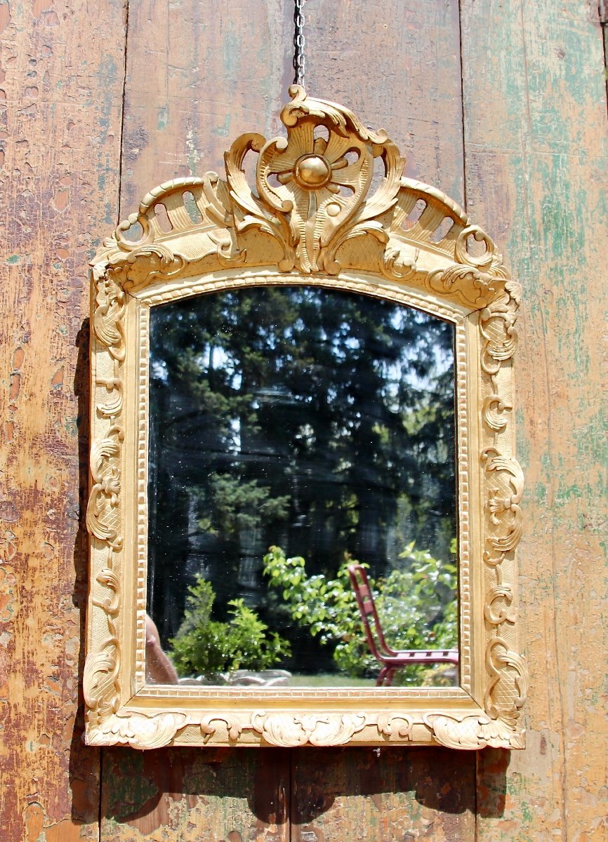 Miroir En Bois Doré d'époque Régence -photo-3