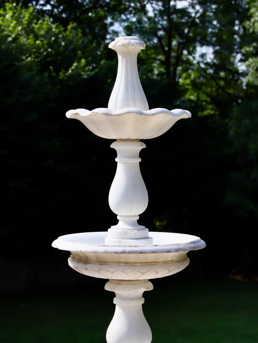 Grande Fontaine XIX&egrave;me En Marbre De Carrare -photo-3