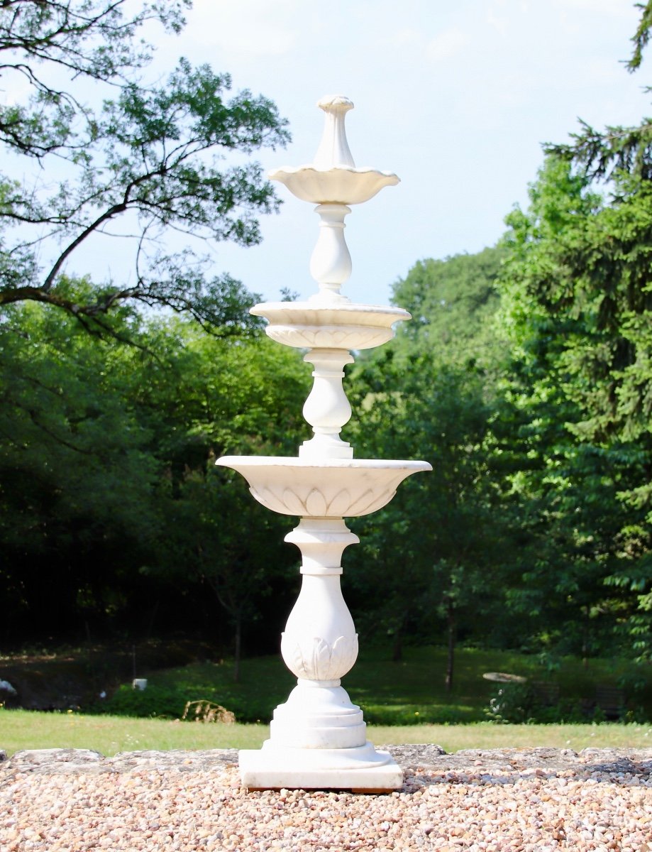 Grande Fontaine XIX&egrave;me En Marbre De Carrare -photo-3