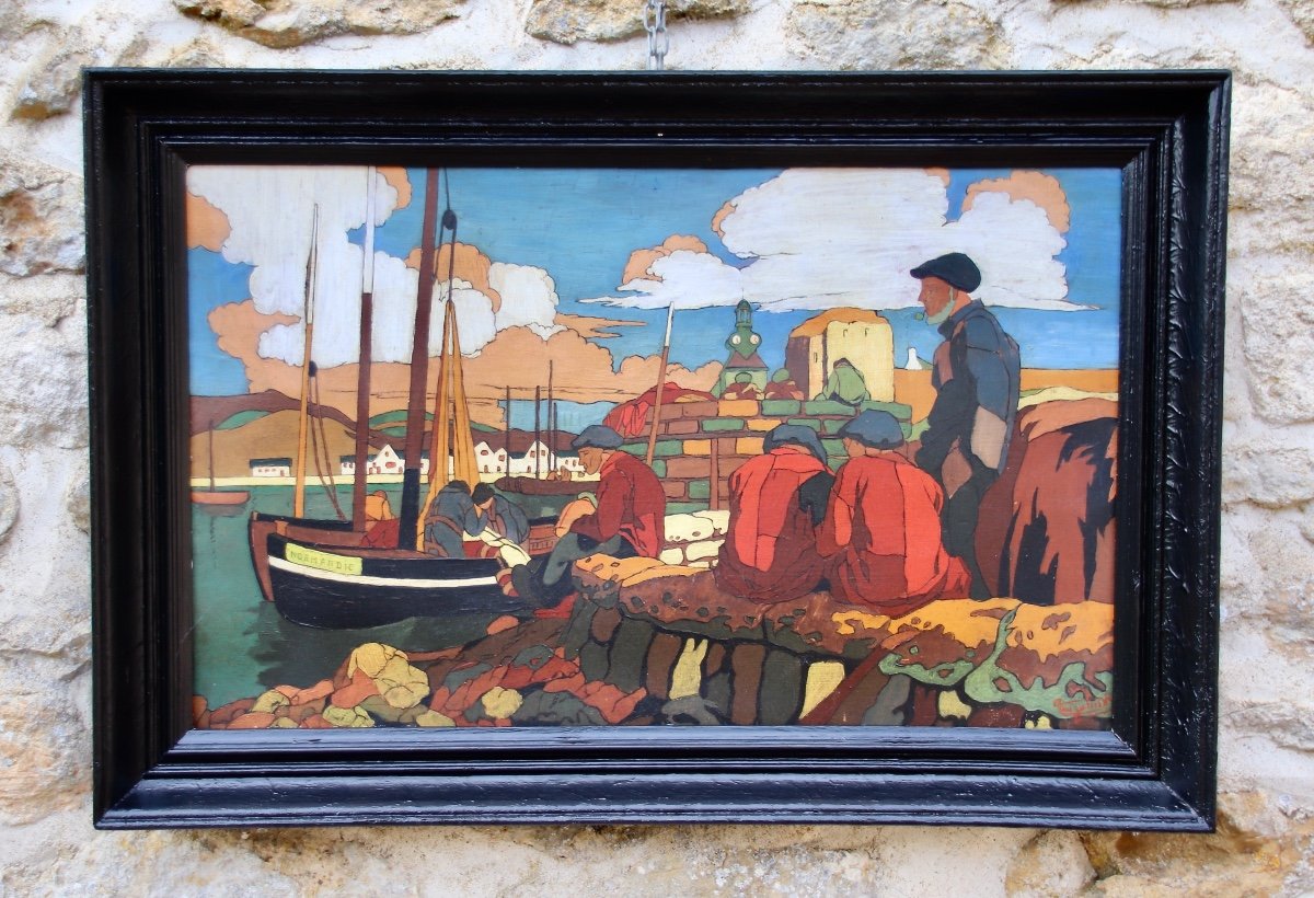 Norman Fishing Port Painting By Touzalin