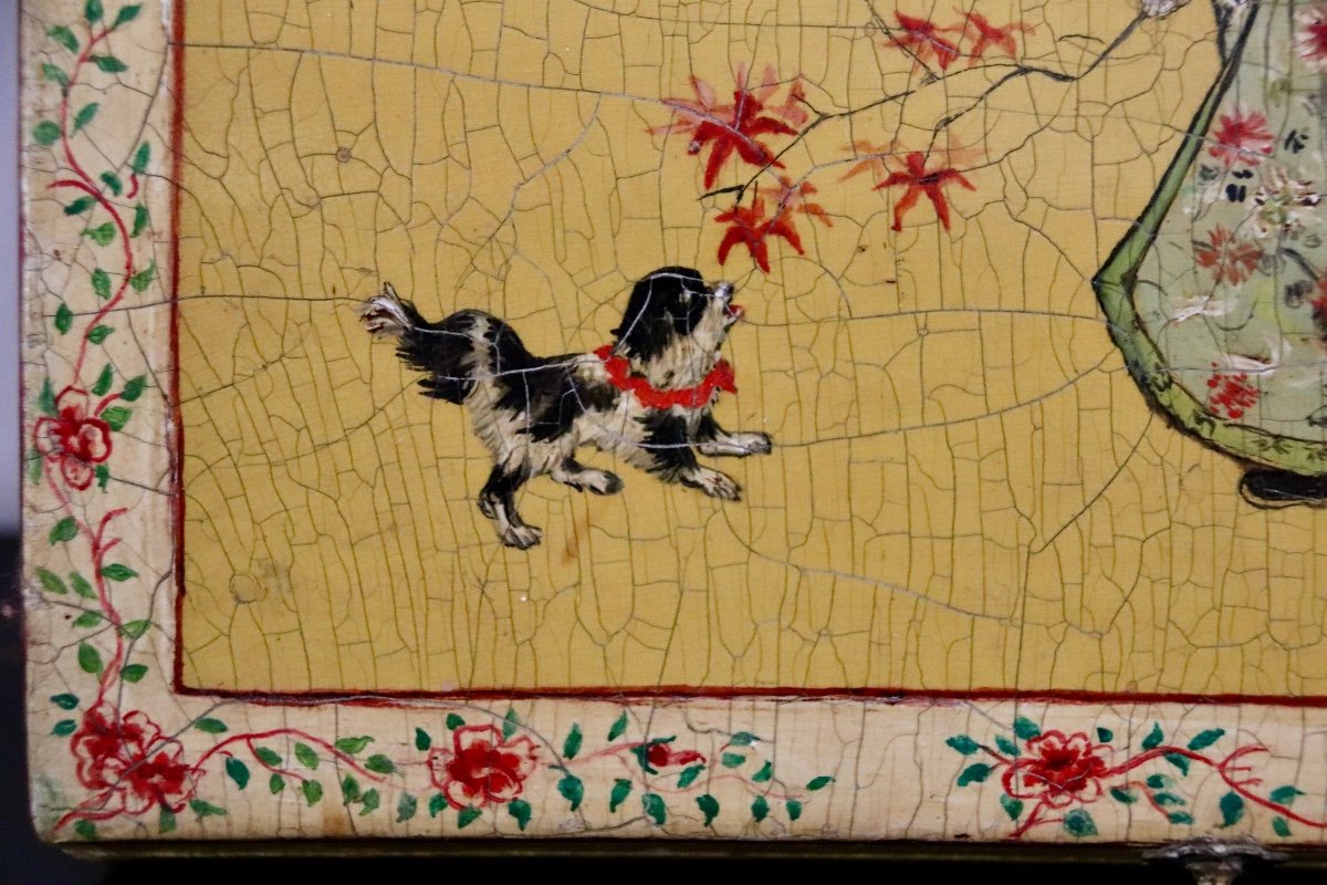 Nineteenth Century Japanese Decor Box In Lacquer-photo-1