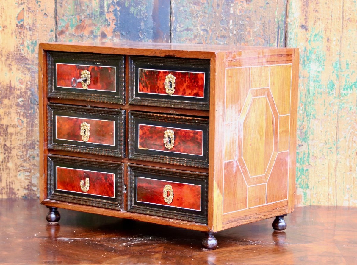 17th Century Cabinet In Rosewood And Tortoiseshell-photo-3