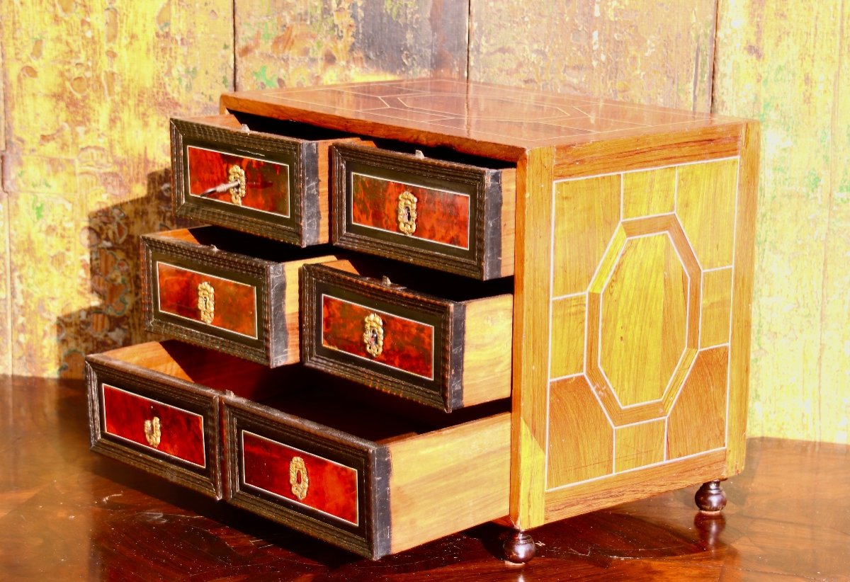 17th Century Cabinet In Rosewood And Tortoiseshell-photo-3