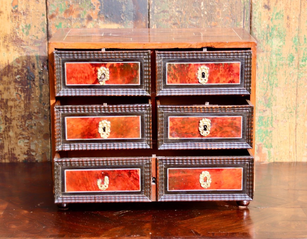 17th Century Cabinet In Rosewood And Tortoiseshell-photo-4