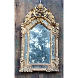 Regency Period Mirror In Golden Wood With Beadings