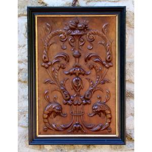 Nineteenth Carved Walnut Panel