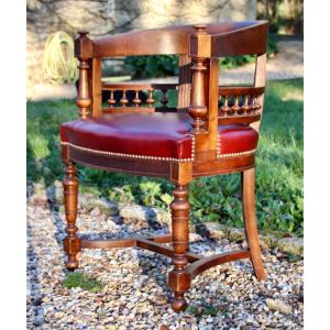 19th Century Walnut Office Armchair 