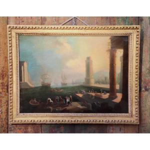 Peinture Marine XVIIIème Dans Le Gout De Claude Joseph Vernet 
