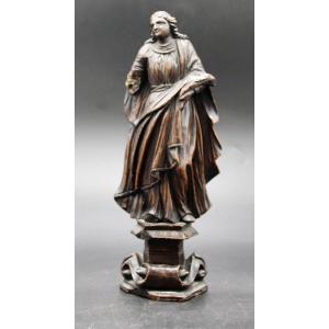 18th Century Lime Wood Sculpture Of A Saint 