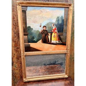 Trumeau XIXème scène à l'ecclésiastique 