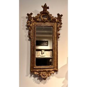 18th Century Regency Mirror In Gilded Wood 