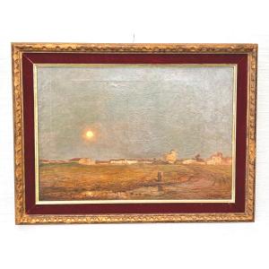 Painting By Henri Callot, Village Under The Sun 