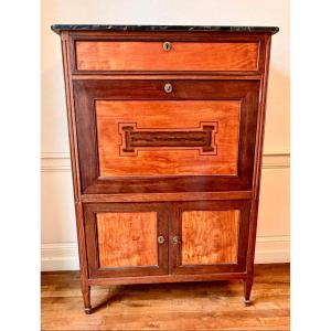 Secrétaire de port Louis XVI amarante et citronnier 