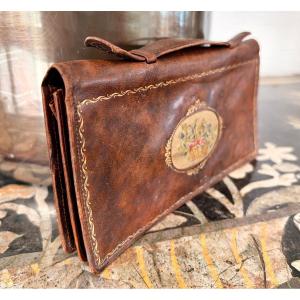 pochette Lancel en cuir avec broderie 