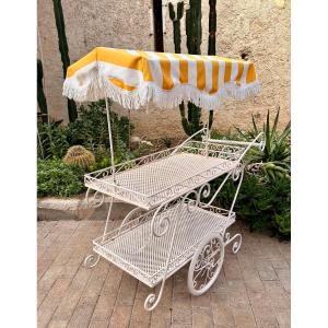 1950s Wrought-iron Serving Cart